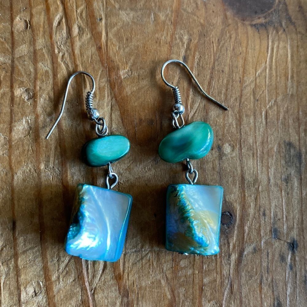 💛 Handmade Silver Plated Forest & Ocean Vancouver Island Earrings